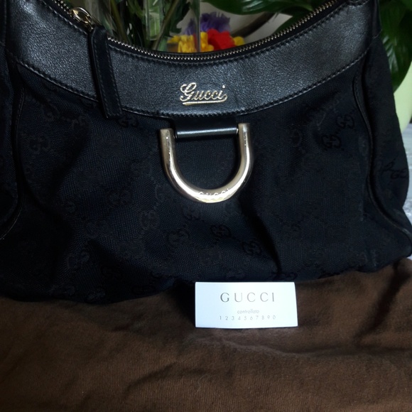 Authentic GUCCI Handbag black Canvas - Picture 8 of 8